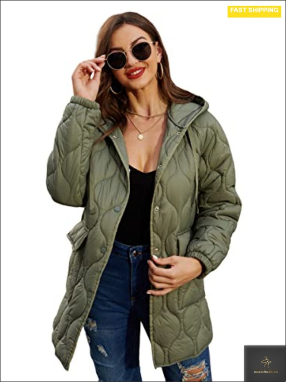 Women's Quilted Puffer Jacket Hooded Lightweight Packable Waterproof